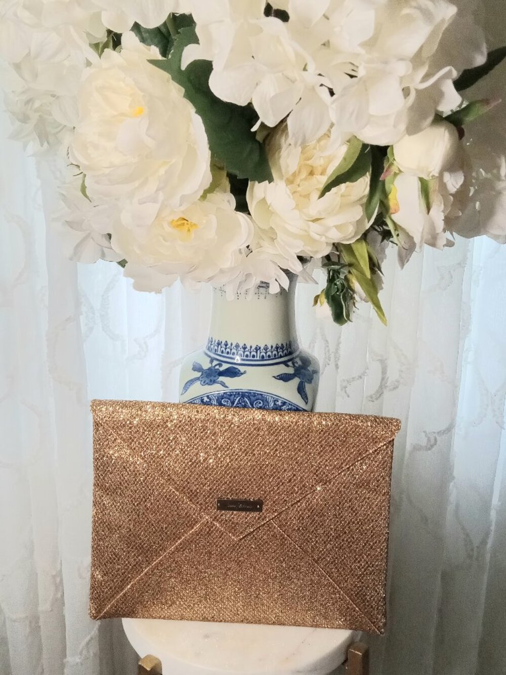 Sleek Square Clutch Bag - Metallic
